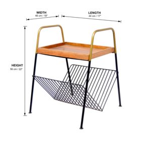 Farmhouse-Style <b>Small</b> Indoor Rectangular <b>Side</b> <b>Table</b> Multi-Functional Coffee <b>Table</b> with Magazine Holder for Living Room Furniture - Product Image 5