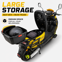 Moto électrique sans balais 1500W, 65 km/h, charge utile 250 kg, double tension 60V/72V avec barre de protection intégrale pour trajets quotidiens et transport de marchandises