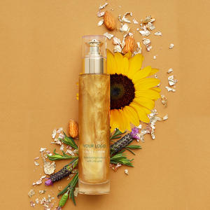 Body Glow Oil Private Label viso e corpo Luxury Glitter liquido evidenziatore Bronzer oro lunga durata corpo luccicante olio - Product Image 4