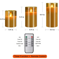 Großhandel batterie betriebene flammen lose Champagner-LED-Kerzen mit beweglicher Flamme Echtwachs-LED-Kerze in Glas für Hochzeits dekoration