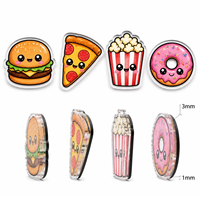 Aimant de réfrigérateur personnalisé en acrylique, motif seau à popcorn dessin animé, 3mm, découpé à la main, dos magnétique noir, vente en gros, cadeau