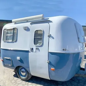 Low Price Mini Camping Trailers Caravan off Road RV Mobile Camper with Tent and Kitchen for Sale