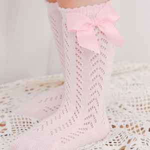 Belle filles infant toddler volants genou haute arc chaussettes pour bébé - Product Image 5