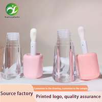 Haute qualité 5ml personnalisé vide clair verre brillant à lèvres Tube Mini bouteilles d'huile à lèvres maquillage emballage conteneur avec grande brosse