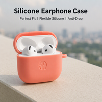 Étui en silicone souple coloré personnalisé de qualité alimentaire pour écouteurs, avec fermeture à pression, antichoc, compatible avec la charge sans fil pour TWS