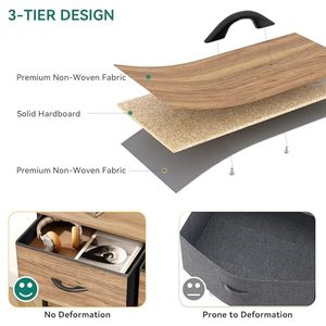 Gabinete de almacenamiento de 8 cajones marrón rústico, mango fácil de tirar, organizador de cofre alto para almacenamiento en sala de estar, grano de <span class=keywords><strong>madera</strong></span> - Product Image 6