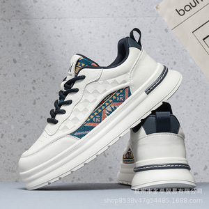 Chaussures de marche blanches pour hommes, baskets décontractées antidérapantes à bout fermé, tendance automne-hiver - Product Image 5