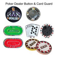 Bouton de croupier personnalisé en métal 55 mm, en alliage de zinc, avec protection de carte et marqueur de poker émaillé, pour Texas Hold'em, soirées de jeu à domicile et fournisseurs