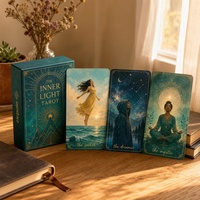 Jeu de cartes de tarot personnalisées sur le thème des chats, ensemble de divination avec chatons mignons, boîte cadeau, illustration aquarelle, magique pour les débutants, cadeau