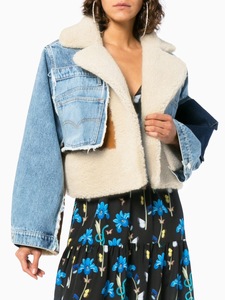 Trendige Winter-Damenjacke Hochwertige Maßgefertigte Pelzjacken Warme Mäntel Damen-Shorts Blaues Denim-Outfit Jeans-Baumwollmantel - Product Image 2