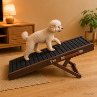 Rampe pliable pour animaux de compagnie, pour chiens âgés, surface antidérapante en tapis, pieds en caoutchouc antidérapants, rampe en bois robuste pour lit, canapé, voiture, intérieur
