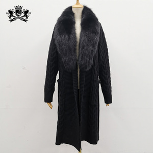 De piel de las mujeres suéter de lujo de alta calidad prendas de vestir exteriores peludas de dama de moda de manga larga Rebeca de pieles - Product Image 5