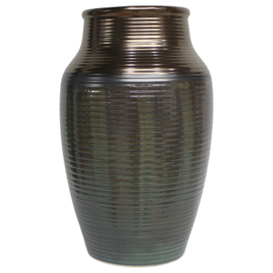 Vaso in Ceramica Scanalato Alto con Profilo Arrotondato, Vaso Decorativo per Fiori per Soggiorno e Arredamento Casa - Product Image 2