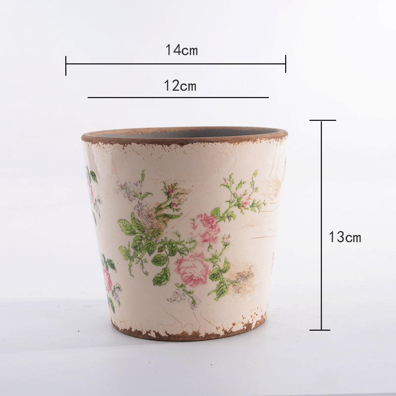 Pink flower pot 13*14cm flower pot with holes
