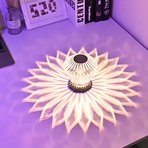 Dropshipping Bedroom Headboard Atmosphere Crystal Lotus Petal Projection Small Night Light Charging Rgb