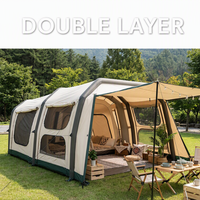 Tente gonflable rapide YYD OVERLAND pour le camping familial, 14,7 m², une pièce, un salon, double couche, 420 cm x 350 cm, 4 à 6 personnes