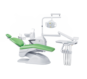 Unidad de Sillón Dental Eléctrico Profesional con Máquina de Tratamiento Integrada, Bandeja de Instrumentos Táctil y Escupidera de Acero, Plástico y Cerámica - Product Image 1