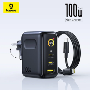 <span class=keywords><strong>Cargador</strong></span> <span class=keywords><strong>Baseus</strong></span> de <span class=keywords><strong>100W</strong></span>, <span class=keywords><strong>Cargador</strong></span> Rápido para iPhone 17 16 Xiaomi Samsung, <span class=keywords><strong>Cargador</strong></span> para Laptop y Tablet, <span class=keywords><strong>Cargador</strong></span> PD, <span class=keywords><strong>Cargador</strong></span> USB para Teléfono - Product Image 1