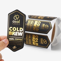 Autocollants de logo en feuille d'or transparent adhésif imperméable à l'eau privé étiquette d'impression personnalisée en papier marquage à chaud autocollant en feuille d'or transparente