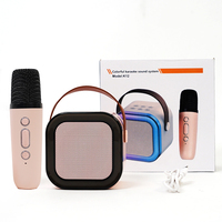 Mini Enceinte Karaoke Portable de Qualité avec Microphone Sans Fil et Lumières Colorées pour Enfants et Adultes, Métal Actif RGB