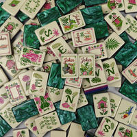 Dschungel-Abenteuer Tropisches Amerikanisches Mahjong-Set 160 Stück Acryl, mit Gravierten Tiermotiven, inklusive Matte und Tasche