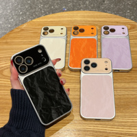 Coque de téléphone tendance avec motif flocon de neige et grande fenêtre, compatible Apple 17 Pro Max, iPhone 16, 15, 14, protection anti-chute