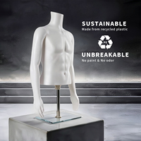Mannequin masculin réaliste sans tête en PE incassable, couleur chair, pour présentation de vêtements pour hommes sur table