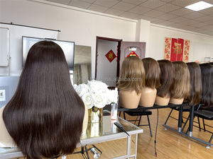 Livraison gratuite 23 "perruque juive de cheveux humains vierges européens Transparent pour dentelle pour les femmes couche slave de cheveux bruts - Product Image 3