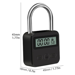 YH2171 Zinc Alloy <strong>Timer</strong> Lock Electronic LCD <strong>Padlock</strong> 99 Hours Max Timing USB Rechargeable Anti-Addiction Study Exam Smart Lock - Product Image 2