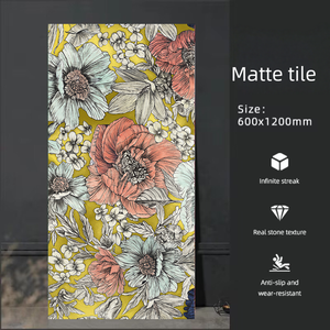 Azulejos <span class=keywords><strong>de</strong></span> Porcelanato 600x1200, Modernos, Florales, Acabado Mate, Antideslizantes, 9MM <span class=keywords><strong>de</strong></span> Grosor, para Baño y Sala <span class=keywords><strong>de</strong></span> Estar - Product Image 2
