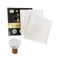 Papier de feuille de narguilé carré prédécoupé 50 pièces avec trou 12x12cm feuille d'aluminium Shisha
