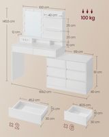 Exportation directe usine, vente en gros transfrontalière : Table de maquillage intelligente multifonction avec miroir éclairé pour chambre et salon