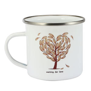 Ventas directas de fábrica 6/7/8/9/10/11/12/14cm Taza de esmalte con bordes de acero inoxidable para acampar al aire libre - Product Image 4