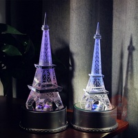Vente en gros, 4 tailles, petit à grand, modèle de tour Eiffel en cristal avec Base Led, verre en cristal, décoration de la tour Eiffel de Paris, CMD-05