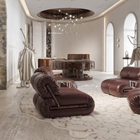 Canapé monoplace en cuir huilé de style industriel éclectique, design vintage nordique, pour salon, mobilier de maison