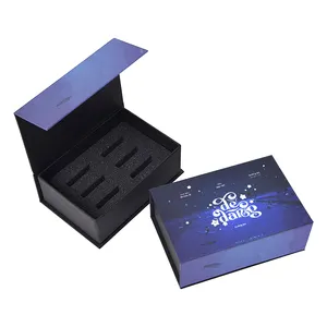 豪华定制标志书籍风格海绵磁性盒硬纸包装礼品盒带磁铁封口