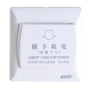 HUNE Stainless Steel Chrome Wall Switch Black Hotel Room Key Card Switch Lights Controller