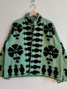 Chaqueta Bomber Suzani Floral Bordada a Mano de Arte Clásico, Chaqueta de Invierno Transpirable Reversible Ecológica de Algodón TNT - Product Image 6