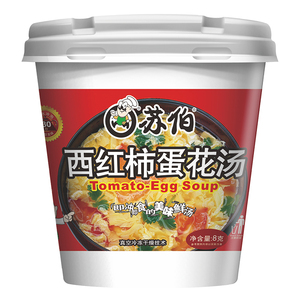 Soupe en gobelet Su Bo <span class=keywords><strong>Tomate</strong></span> et Œuf 8g avec légumes frais et poudre <span class=keywords><strong>de</strong></span> poulet Soupe instantanée - Product Image 2