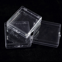 Boîte de rangement carrée transparente en plastique pour faux ongles, faite à la main, avec couvercle rabattable, pour emballage d'ongles à presser