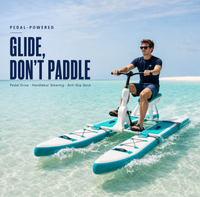 Vélo aquatique gonflable individuel, planche à pagaie ISUP Drop Stitch, vélo aquatique à pédales pour lac, marina, sports nautiques