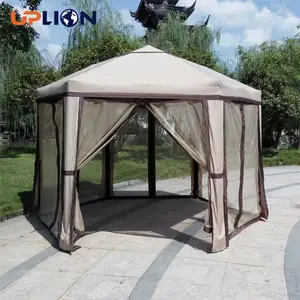 Uplion Outdoor Pavilion Sunshade Gazebo Tent Folding Pop-Up Canopy Tent Gazebo With Mosquito Net