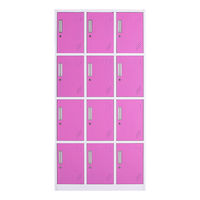 Armoire en acier à 12 portes pour usage domestique, casier de rangement métallique avec tringle de suspension pour chambre à coucher