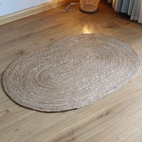 Vente en gros de tapis ovales vintage faits à la main en sisal de jute biologique