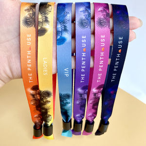 Pulsera con cierre de plástico de un solo uso/pulsera de festival de tela/pulsera tejida de poliéster para eventos pulsera de pareja <span class=keywords><strong>totwoo</strong></span> - Product Image 1