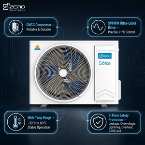 <b>ZERO</b> Solar Mini Split Air Conditioner 9000 12000 18000 24000 BTU R32 MPPT Wall Mounted AC for Project High Efficiency up <b>to</b> 19.5 - Product Image 4