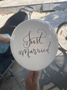 Palloncini di lamina ad anello di diamanti appena sposati e striscioni con stampa di elio palloncini in lattice Confetti per decorazioni per feste nuziali - Product Image 3
