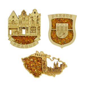 Aimant de réfrigérateur en bois laser 3D personnalisé Danemark Suède TROLL VIKING Finlande <span class=keywords><strong>Prague</strong></span> Estonie Aimant de réfrigérateur MDF avec pierre d'ambre - Product Image 4