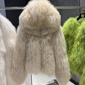 Cappotto in <span class=keywords><strong>Pelliccia</strong></span> di Pecora <span class=keywords><strong>Beige</strong></span> 2025 <span class=keywords><strong>con</strong></span> <span class=keywords><strong>Cappuccio</strong></span>, Cappotto in <span class=keywords><strong>Pelliccia</strong></span> Mongola da Donna, Caldo per l'Inverno, Tessuto in <span class=keywords><strong>Pelliccia</strong></span> Naturale - Product Image 1