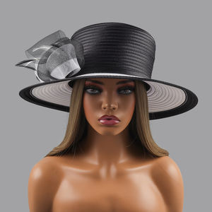 Unique Bowknot <span class=keywords><strong>Chic</strong></span> Party Hat Célébration Formelle Premium Église Chapeau Tissu Personnalisé Kentucky Derby Chapeau pour Femmes Décoration - Product Image 2